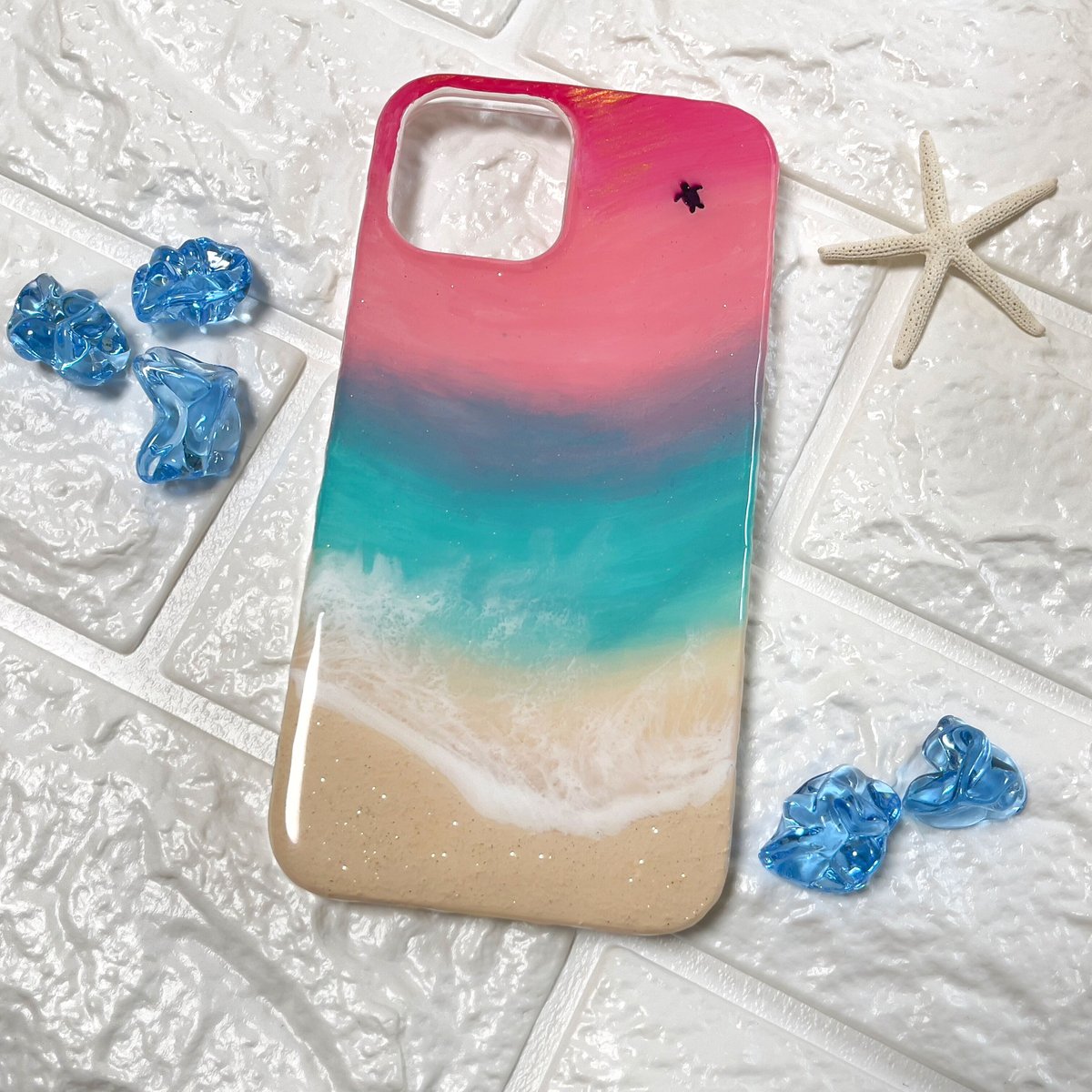 オーシャンレジンIPhone携帯ケース 【オーダー制作】 | Rainbow