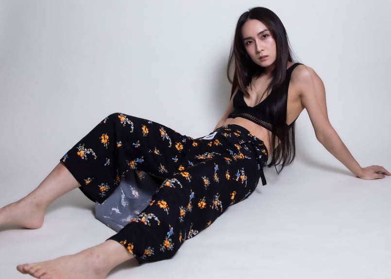 女形 黒柄裾引き 水引の花スカート 今昔 レディース KJ-29176 和柄 和風 狐 キツネ