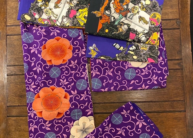 百鬼夜行 柄繋ぎ【縦】・名古屋帯 | MONO by TOMONOSUKE