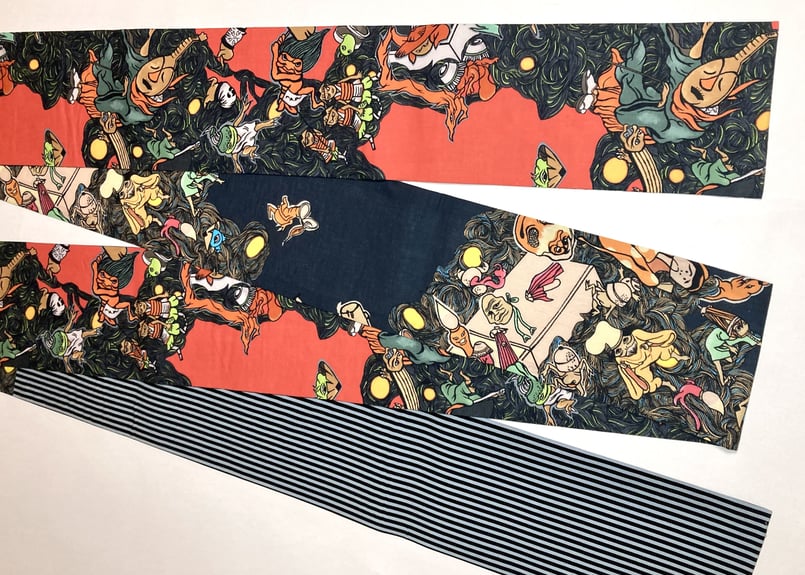 百鬼夜行レッド&ブラック・半幅帯 | MONO by TOMONOSUKE