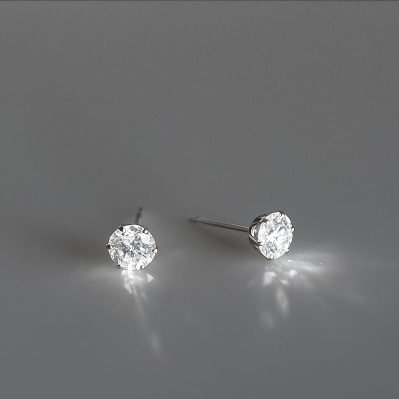 Op.53【季節を渡る2羽の白鳥】 1.066カラット ダイヤモンドピアス  