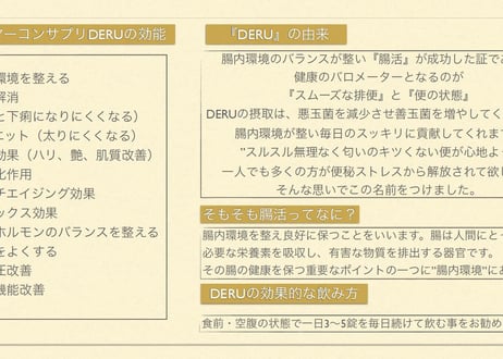 腸内環境改善サプリメントDERU