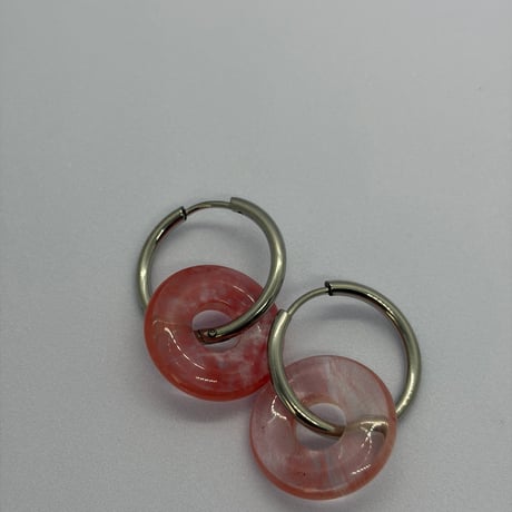 ナチュラルストーン2wayフープピアス