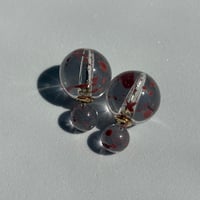 マーブルニュアンスボールピアス　ピンク