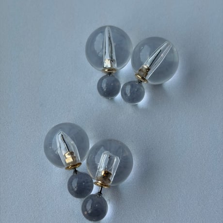 クリア　ボールピアス