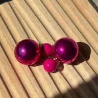 メタルピンク　バックキャッチ　ボールピアス