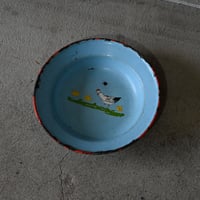 ニワトリ親子のホーロー容器