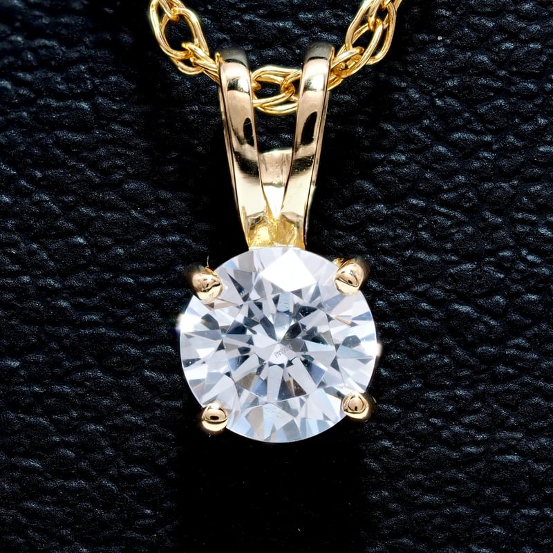 18K 一粒 ダイヤモンド ネックレス 0.35ct 18金 ゴールド ソリティア Y