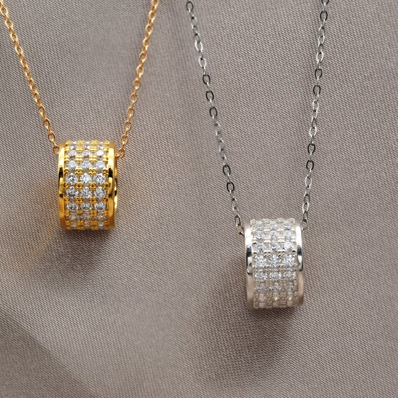 18金製 ダイヤモンド ネックレス 樽 バレル ハワイアンジュエリー K18 