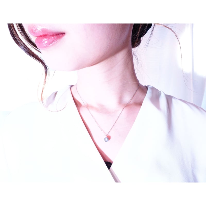 プラチナ 900 一粒 ダイヤモンド ネックレス 大粒 0.8ct pt900 | Redin