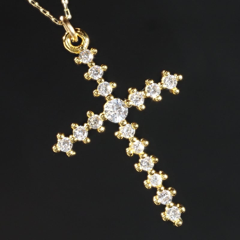 18金製 大型 クロス ダイヤモンド ネックレス 国内生産品 厳選 18金製 大型 クロス ダイヤモンド ネックレス 国内生産品 厳選