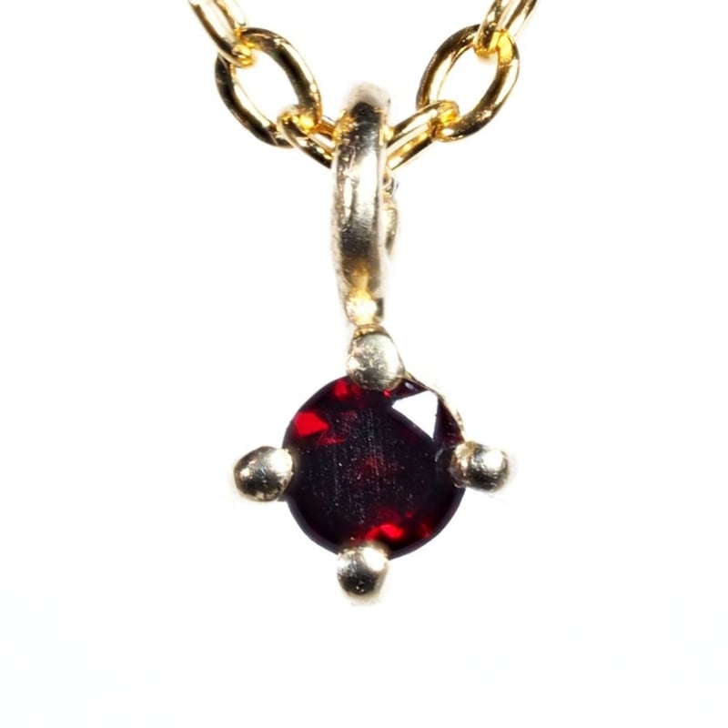厳選天然 ガーネット ネックレス 0.222ct 10金 YG 国内生産品 