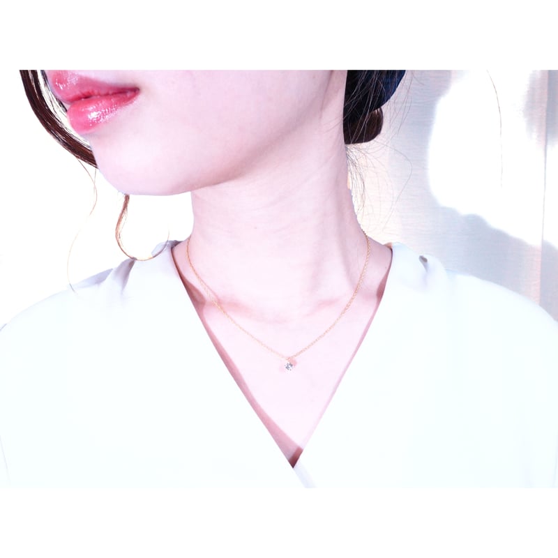 18K 一粒 ダイヤモンド ネックレス 0.3ct 18金 イエロー ゴールド 