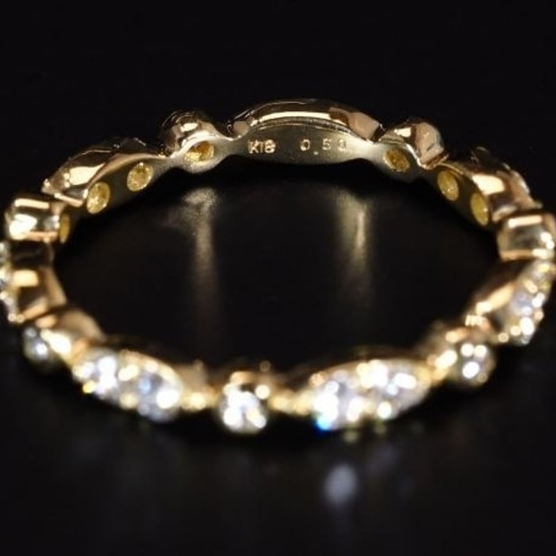 厳選 天然 ダイヤモンド リング 指輪 0.5ct 18金 YG 国内生産品 ダイヤ 