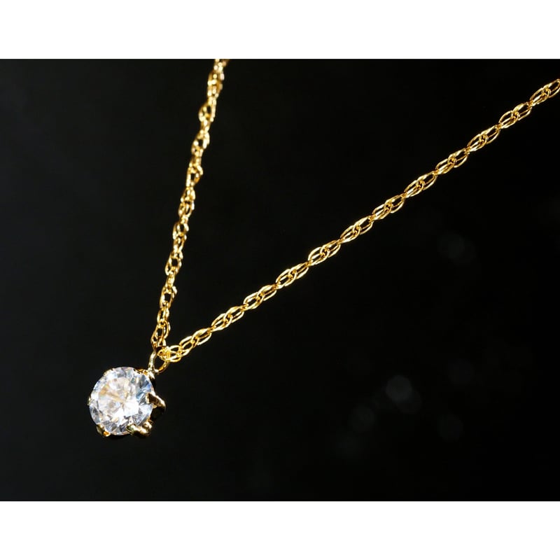 18K 一粒 ダイヤモンド ネックレス 大粒 0.5ct 18金 イエロー 18K 一粒 ダイヤモンド ネックレス 大粒 0.5ct 18金 イエロー