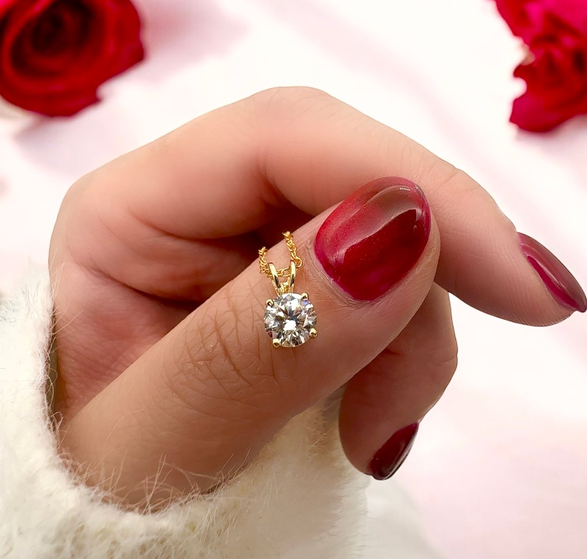 18K 一粒 ダイヤモンド ネックレス 0.5ct 18金 ゴールド ソリティア Y 