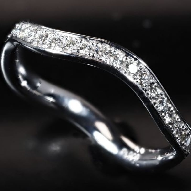 厳選 天然 ダイヤモンド エタニティ リング 指輪 ウェーブ 0.41ct 