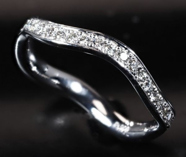 厳選 天然 ダイヤモンド エタニティ リング 指輪 ウェーブ 0.41ct 