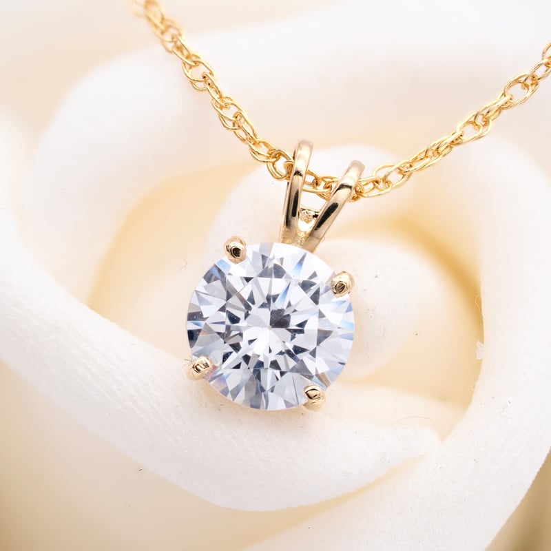18K 一粒 ダイヤモンド ネックレス 1ct 18金 ゴールド ソリティア Y