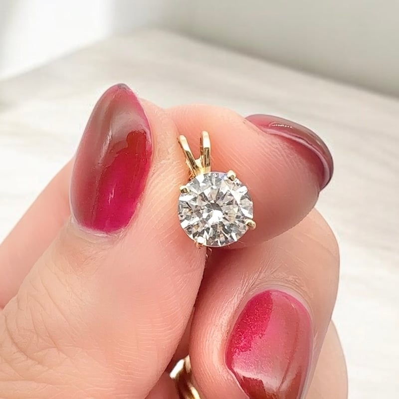 18K 一粒 ダイヤモンド ネックレス 1ct 18金 ゴールド ソリティア Y 