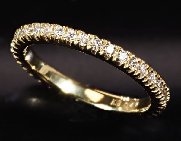 厳選 天然 ダイヤモンド エタニティ リング 指輪 0.47ct 18金 YG 国内 