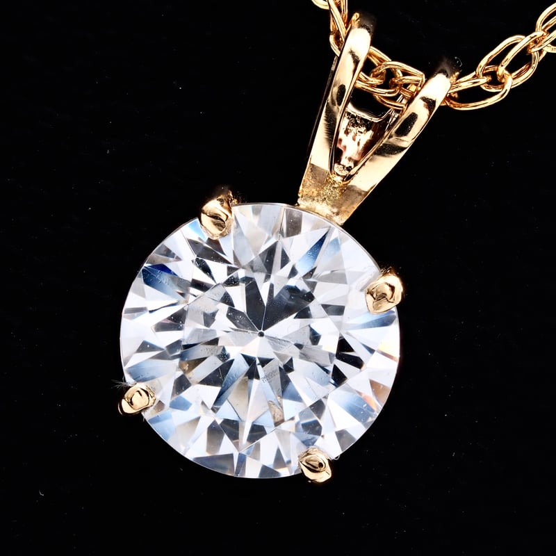 18K 一粒 ダイヤモンド ネックレス 1ct 18金 ゴールド ソリティア Y
