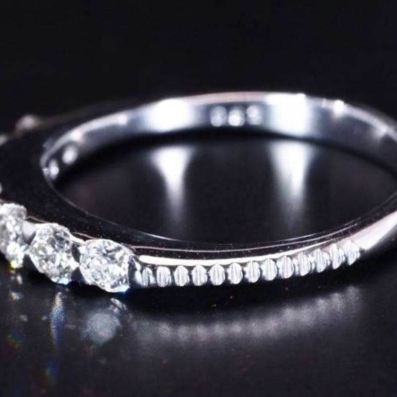 厳選 豪華 天然 ダイヤモンド リング 指輪 0.52ct 18金 WG 国内生産品 