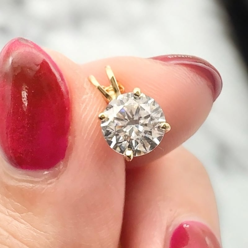 18K 一粒 ダイヤモンド ネックレス 1ct 18金 ゴールド ソリティア Y