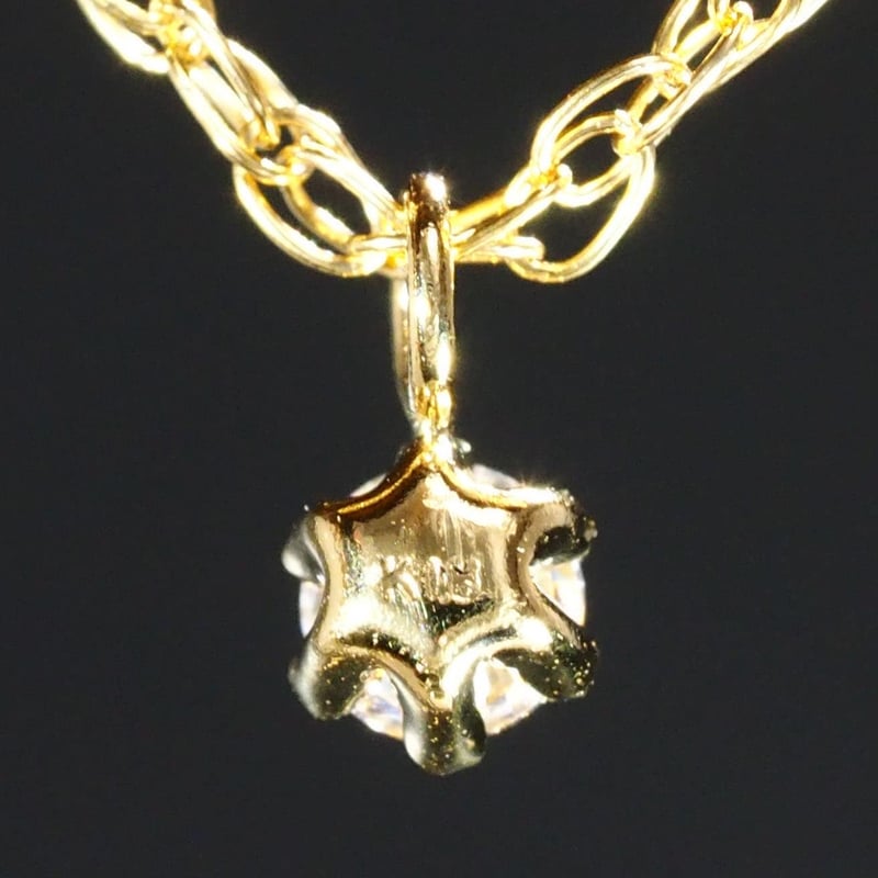 18K 一粒 ダイヤモンド ネックレス 0.3ct 18金 イエロー ゴールド 