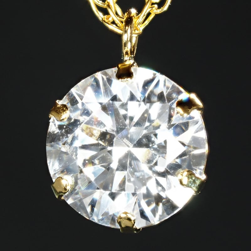 18K 一粒 ダイヤモンド ネックレス 大粒 1ct 18金 イエロー ゴールド 