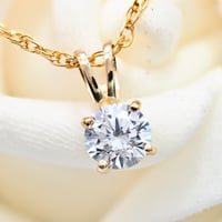 18K 一粒 天然 アクアマリン ネックレス 18金 ゴールド ソリティア 