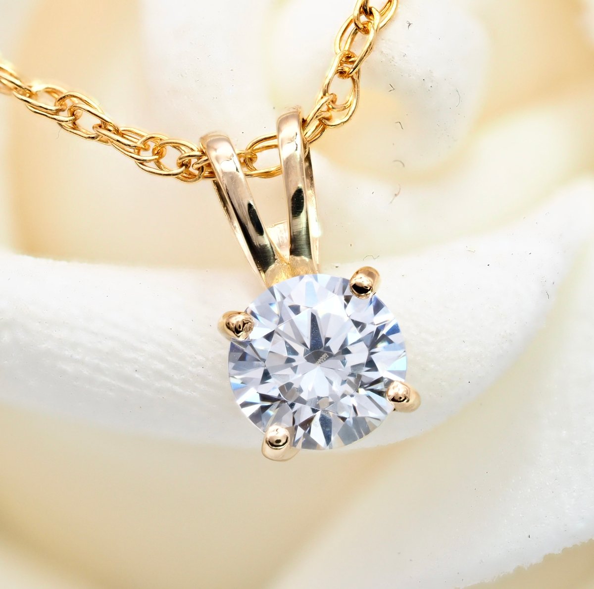 18K 一粒 ダイヤモンド ネックレス 0.35ct 18金 ゴールド ソリティア Y 