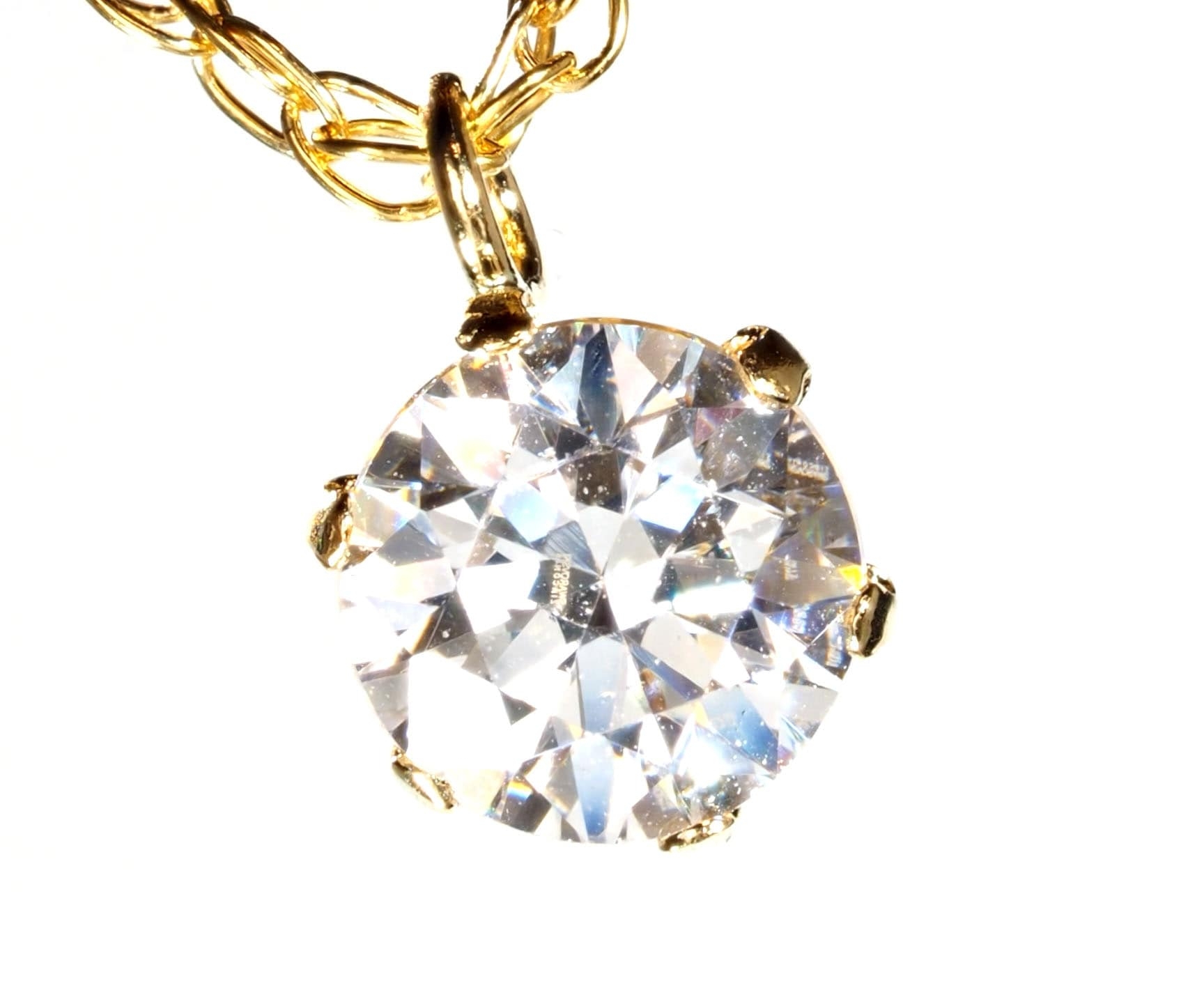 18K 一粒 ダイヤモンド ネックレス 0.4ct 18金 イエロー ゴールド