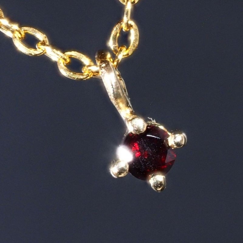 厳選天然 ガーネット ネックレス 0.222ct 10金 YG 国内生産品 