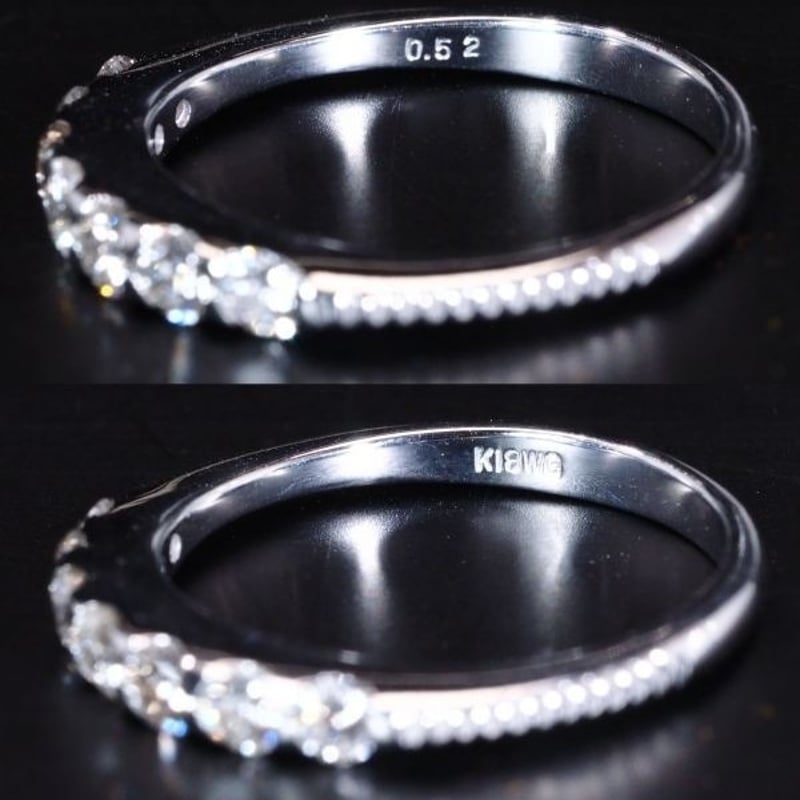 厳選 豪華 天然 ダイヤモンド リング 指輪 0.52ct 18金 WG 国内生産品 