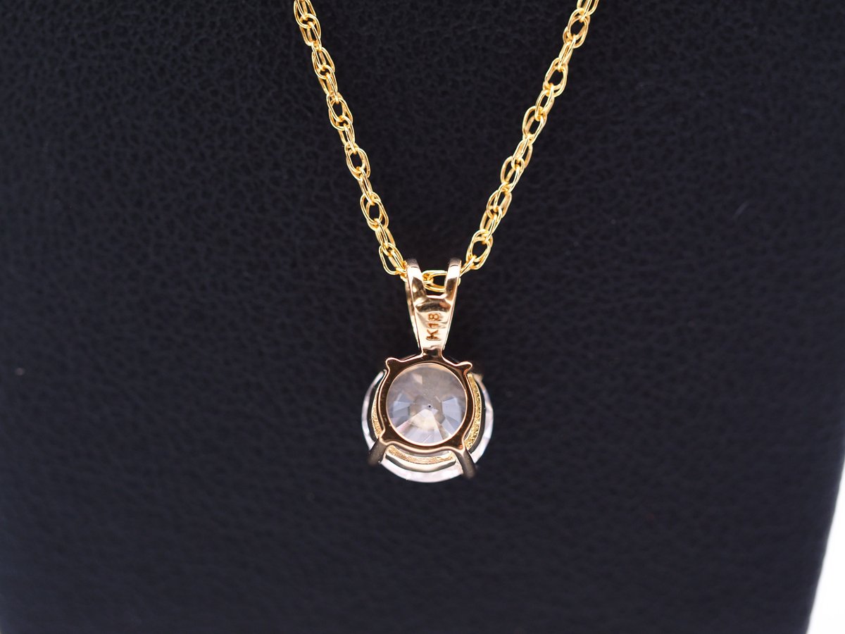 18K 一粒 ダイヤモンド ネックレス 0.5ct 18金 ゴールド ソリティア Y 