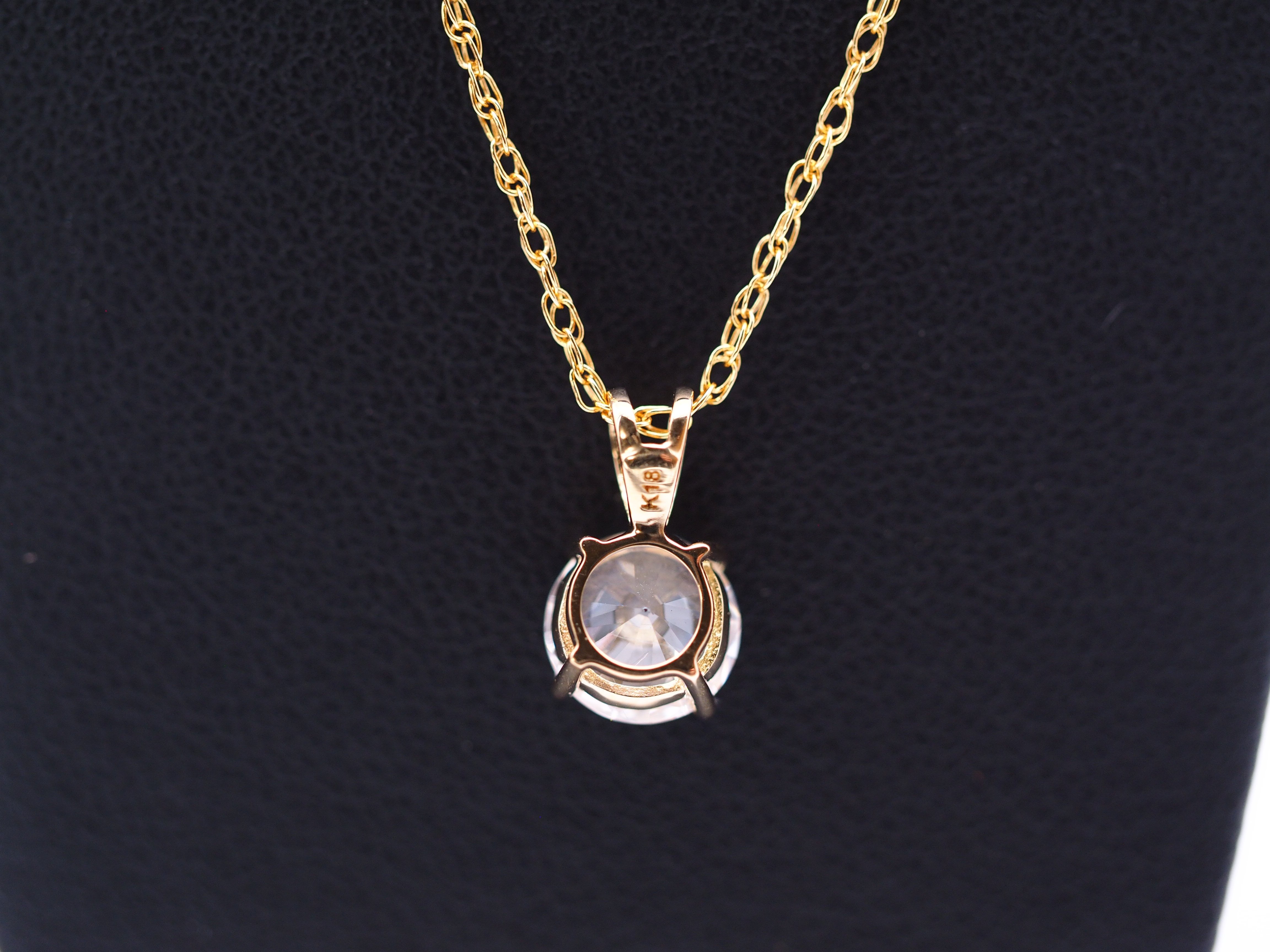 18K 一粒 ダイヤモンド ネックレス 0.5ct 18金 ゴールド ソリティア Y