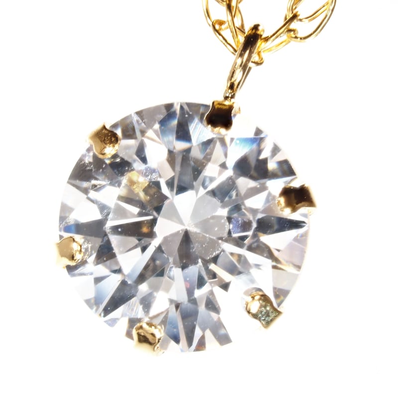 18K 一粒 ダイヤモンド ネックレス 大粒 1ct 18金 イエロー ゴールド 