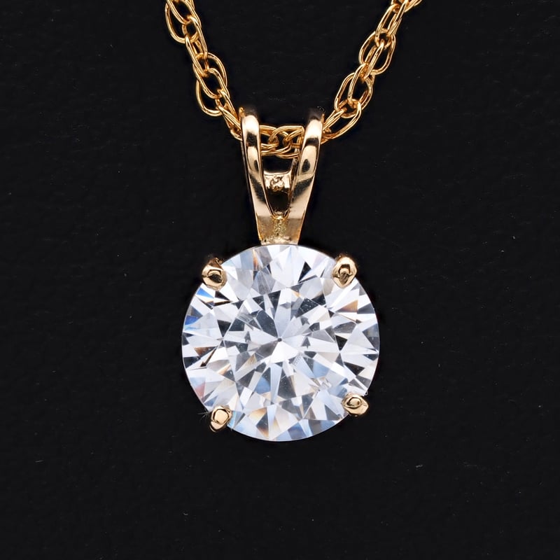 18K 一粒 ダイヤモンド ネックレス 1ct 18金 ゴールド ソリティア Y 
