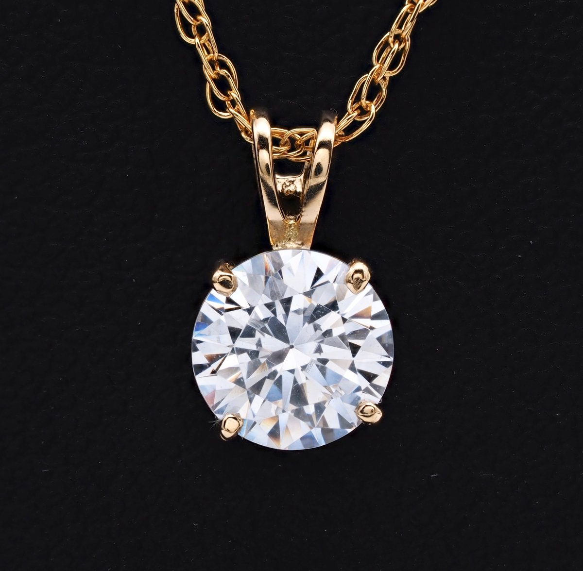 18K 一粒 ダイヤモンド ネックレス 1ct 18金 ゴールド ソリティア Y 