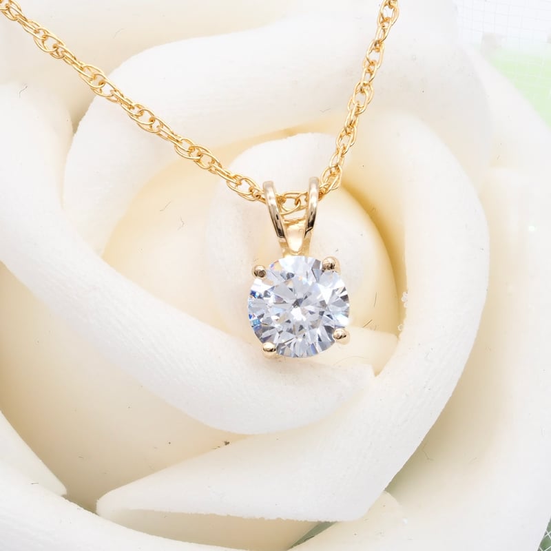18K 一粒 ダイヤモンド ネックレス 0.5ct 18金 ゴールド ソリティア Y