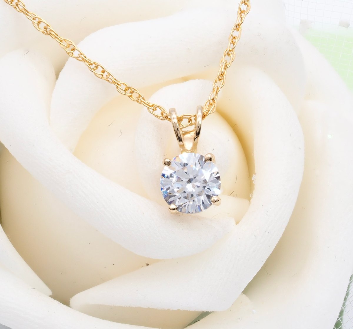 18K 一粒 ダイヤモンド ネックレス 0.5ct 18金 ゴールド ソリティア Y 