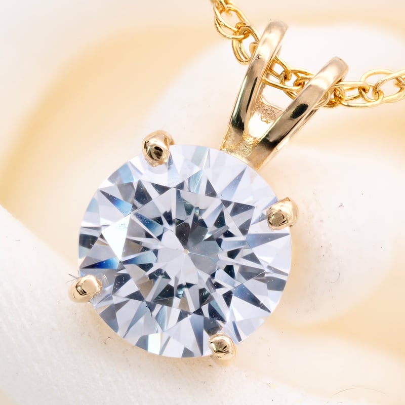 18K 一粒 ダイヤモンド ネックレス 1ct 18金 ゴールド ソリティア Y