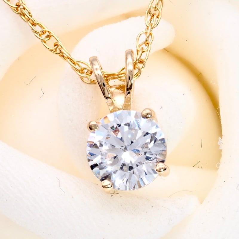 18K 一粒 ダイヤモンド ネックレス 0.5ct 18金 ゴールド ソリティア Y
