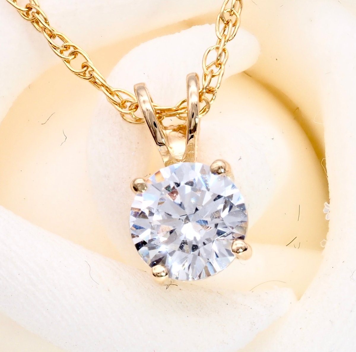 18K 一粒 ダイヤモンド ネックレス 0.5ct 18金 ゴールド ソリティア Y 