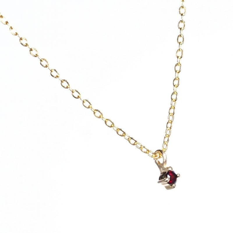 厳選天然 ガーネット ネックレス 0.222ct 10金 YG 国内生産品 