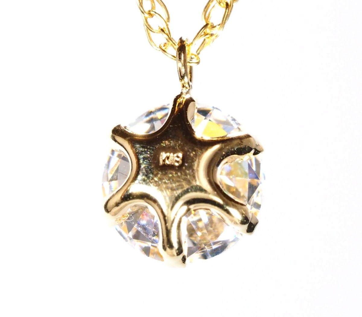 18K 一粒 ダイヤモンド ネックレス 0.4ct 18金 イエロー ゴールド 