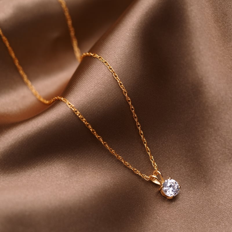 18K 一粒 ダイヤモンド ネックレス 0.5ct 18金 ゴールド ソリティア Y 