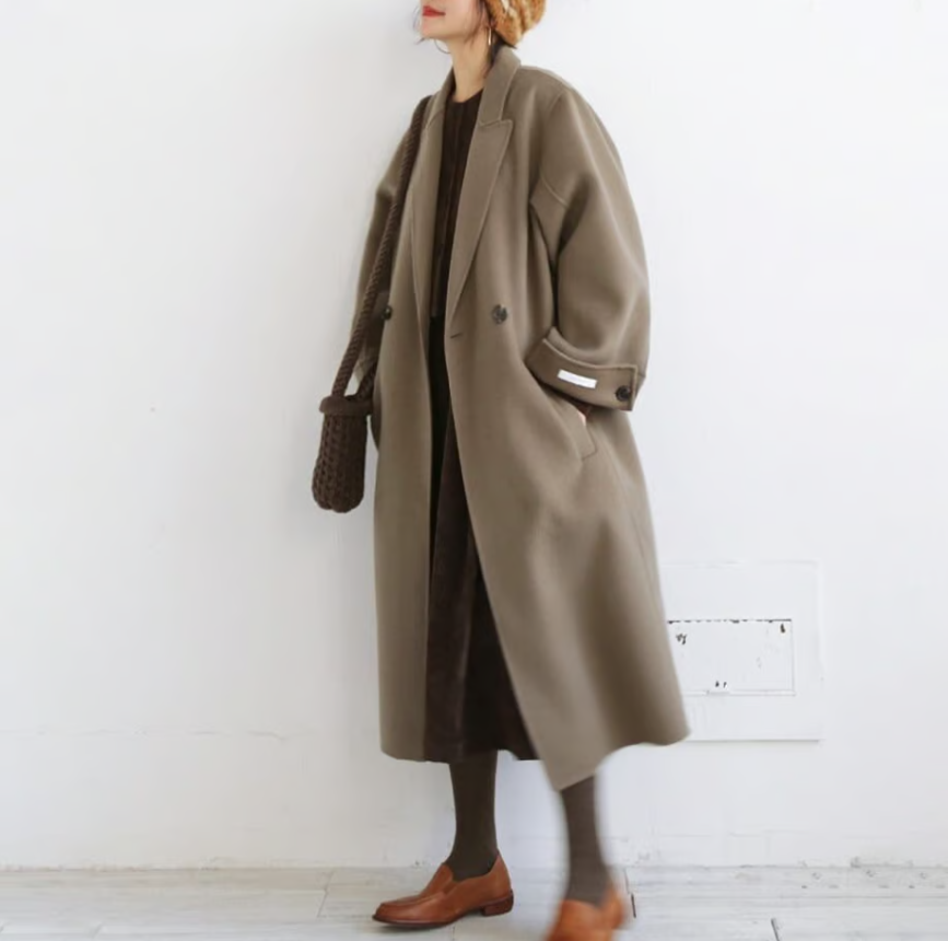 【wool 90％】loose silhouette long coat /2color　LA2268