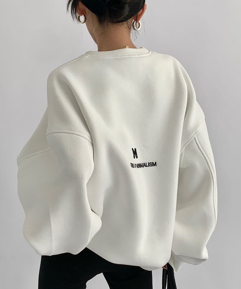 即納】【SALE】embroidered logo sweatshirt /3color L